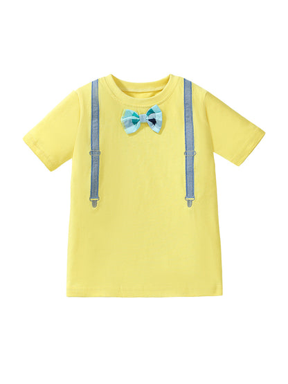 Kids’ Strap Cartoon Pattern Short Sleeves T-shirt in European and American Style for Summer, MyKids-USA®, Baby & Toddler Tops, MyKids-USA -  -  -  -  -  -  - 