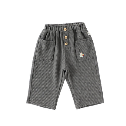 Casual Baby Kids Cartoon Embroidered Pattern Corduroy Pants, MyKids-USA®, Baby & Toddler Bottoms, MyKids-USA - Size/Age - 73 (6-9M) - Color - Grey -  -  - TR2509242320-D