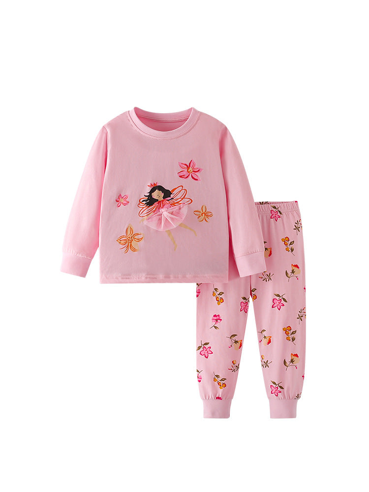 Spring and Autumn Girls Flowers and Cartoon Pattern Long Sleeves Top and Pants Clothing Set, MyKids-USA®, Baby & Toddler Outfits, MyKids-USA -  -  -  -  -  -  - .