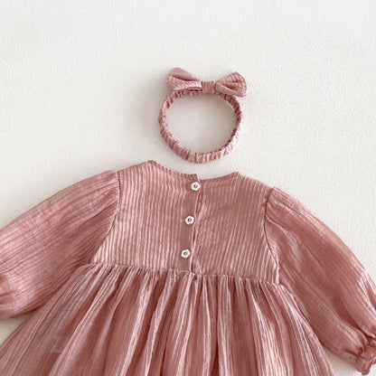 MyKids-USA® Autumn Arrival Baby Girls Long Sleeves Cute Butterfly-bows Pattern Bodysuit Dress