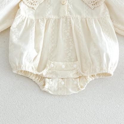 MyKids-USA® Autumn Arrival Baby Girls Long Sleeves Flowers Embroidery Pattern Bodysuit