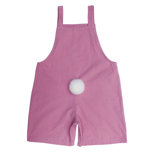 Hot Selling Summer Baby Kids Girls Pink Comfy Cute Rabbit Tail Overalls, MyKids-USA®, Baby One-Pieces, MyKids-USA -  -  -  -  -  -  - .