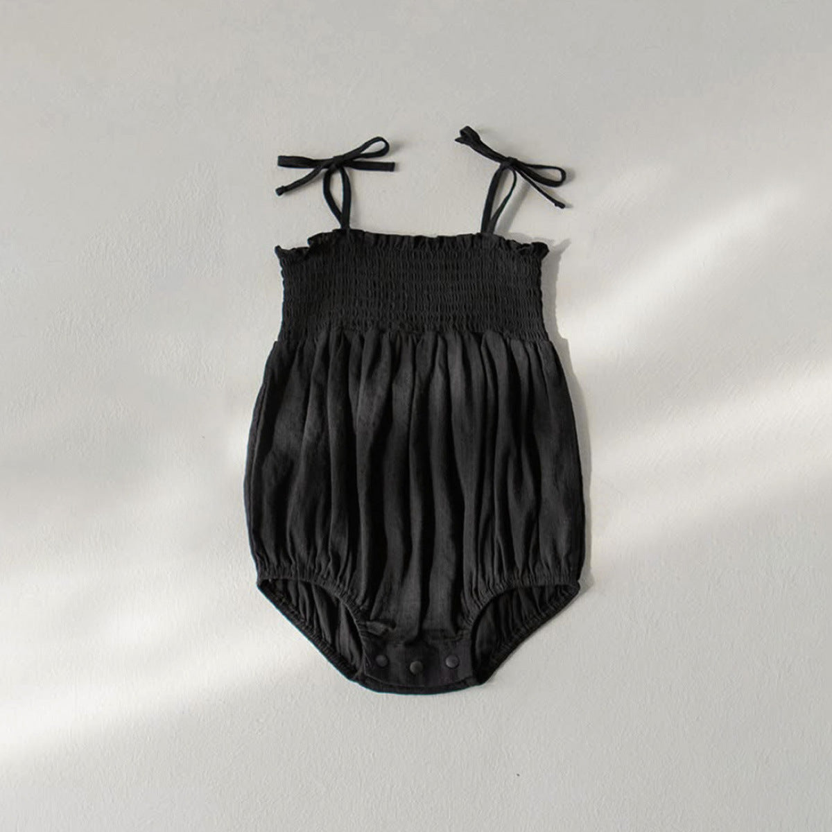 Summer Arrival Baby Girls Cute Solid Color Black Sleeveless Strap Onesies, MyKids-USA®, Baby One-Pieces, MyKids-USA -  -  -  -  -  -  - 