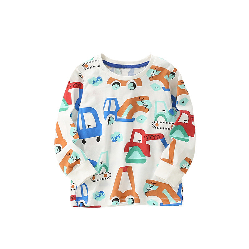 Autumn and Spring Arrival Cartoon Pattern Long Sleeves Top for Stylish Boys, MyKids-USA®, Shirts, MyKids-USA - Size/Age - 100 (2-3Y) - Color - Beige -  -  - TR2509162250-A