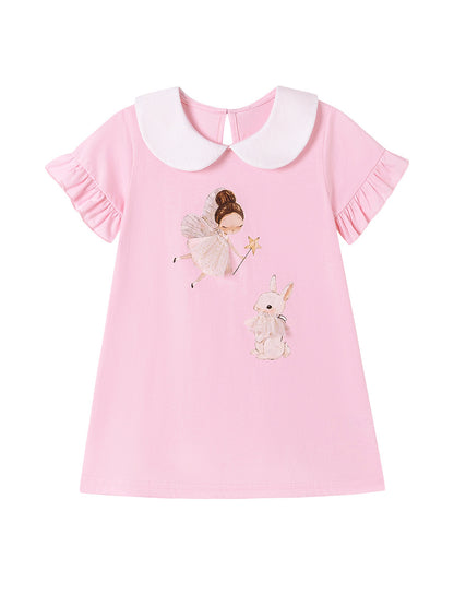 Summer Arrival Animals and Fairy Cartoon Pattern Short Sleeves Dress with Collar for Stylish Girls, MyKids-USA®, Baby & Toddler Dresses, MyKids-USA -  -  -  -  -  -  - .