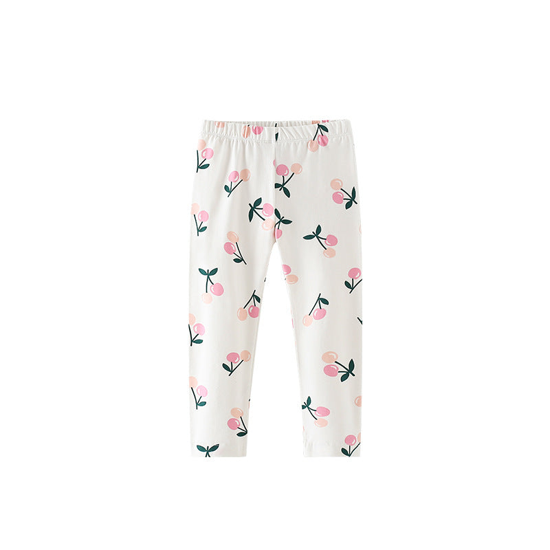 Autumn Arrival Baby Kids Girls Flowers Pattern Casual Pants, MyKids-USA®, Trousers, MyKids-USA - Size/Age - 100 (2-3Y) - Color - Beige -  -  - TR2509162245-A