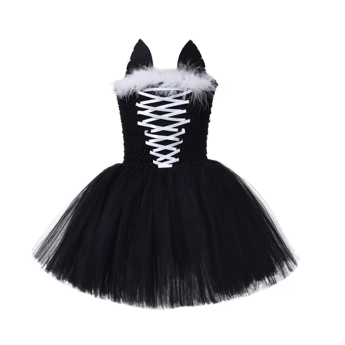 Black Cat Girl Tulle Puff Dress – Halloween Design Party Performance Costume Set, MyKids-USA®, Costume Dresses, MyKids-USA -  -  -  -  -  -  - .