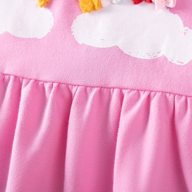 Spring and Autumn Girls Cute Rainbow Pattern Long Sleeves Sweatshirt and Grey Pants Clothing Set, MyKids-USA®, Baby & Toddler Outfits, MyKids-USA -  -  -  -  -  -  - 