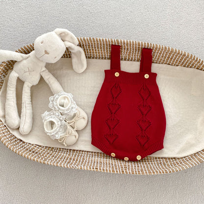 Arrival Autumn Baby Girls Geometric Hollow-out Pattern Long Sleeves Cardigan and Strap Onesies – Knitted Clothing Set, MyKids-USA®, Baby & Toddler Outfits, MyKids-USA - Size/Age - 66 (3-6M) - Color - Red -  -  - TR2408100946-D