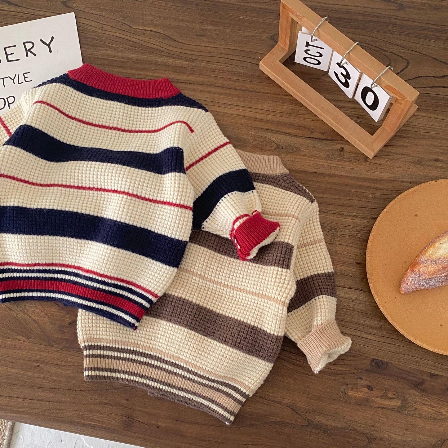 Autumn and Winter New Arrival Baby Kids Unisex Long Sleeves Striped Pattern Crew Neck Knitted Cardigan and Pants Clothing Sets, MyKids-USA®, Baby & Toddler Outfits, MyKids-USA -  -  -  -  -  -  - 