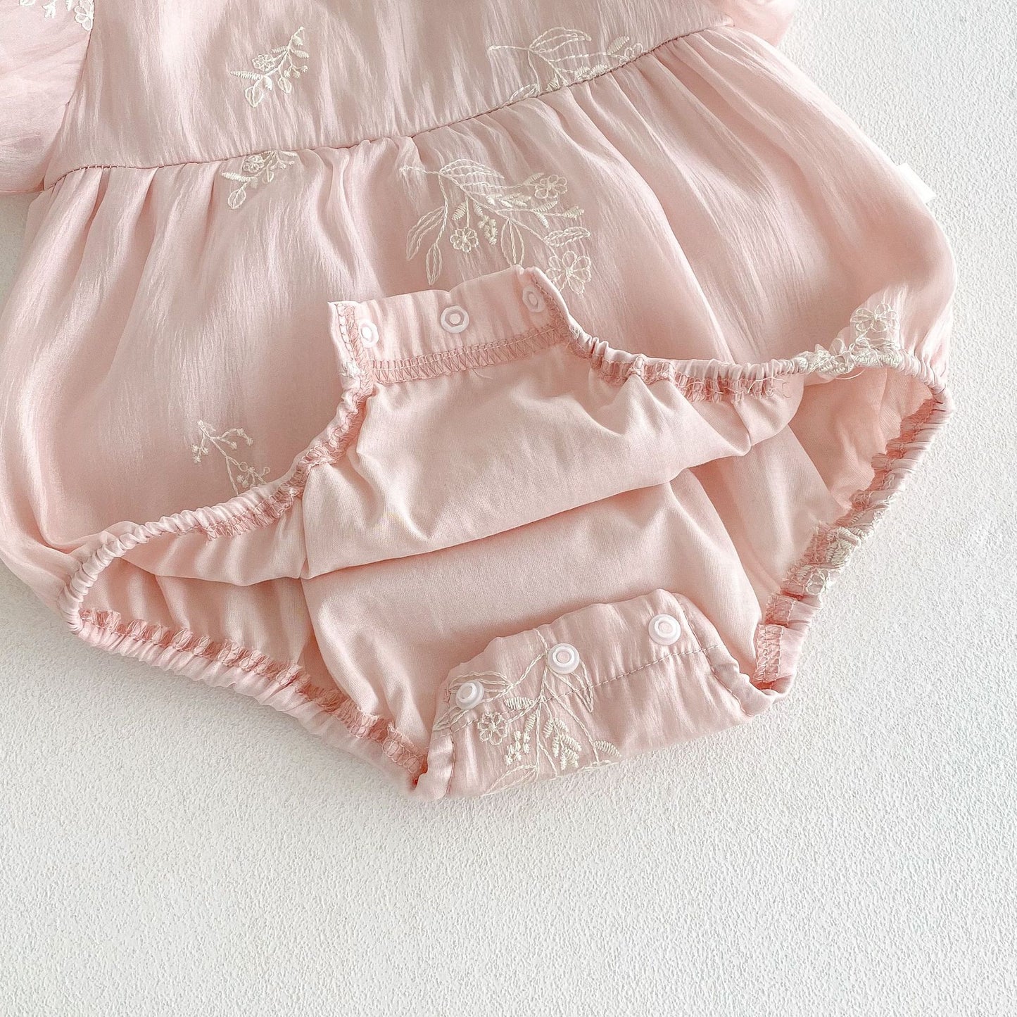 Summer Arrival Baby Girls Cute Pink Short Sleeves Flowers Embroidered Onesies, MyKids-USA®, Baby One-Pieces, MyKids-USA -  -  -  -  -  -  - 