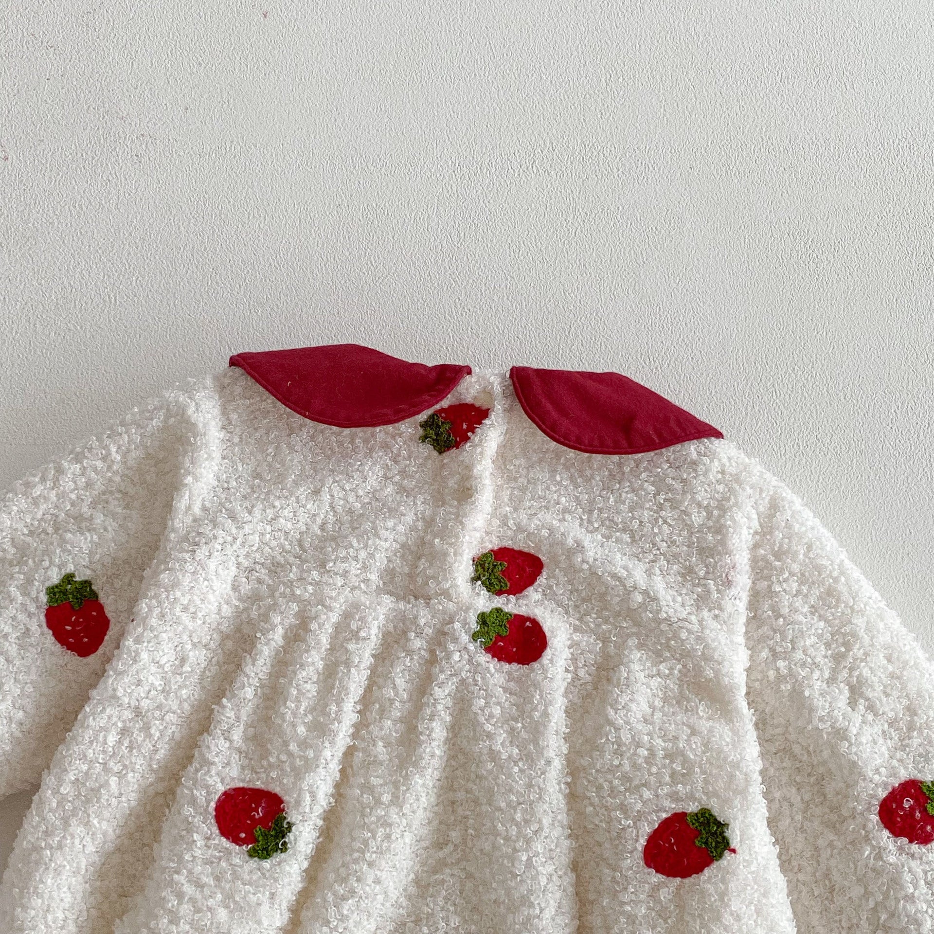 Winter Arrival Baby Girls Long Sleeves Strawberry Pattern Fluffy Warm Onesies, MyKids-USA®, Baby One-Pieces, MyKids-USA -  -  -  -  -  -  - 