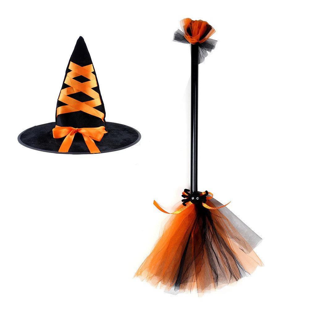 Arrival Dark Halloween Essential: Girls’ Witch Wand and Hat Set for Spooky Costume, MyKids-USA®, Costume Accessories, MyKids-USA - Size/Age - Average - Color - Orange -  -  - TR2508202001-E.