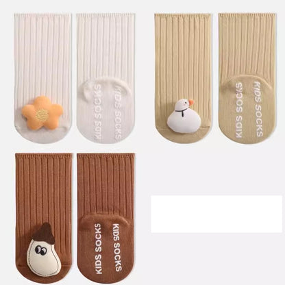 Baby Unisex Breathable Comfy Cartoon Animal Doll Socks Non-Slip Set