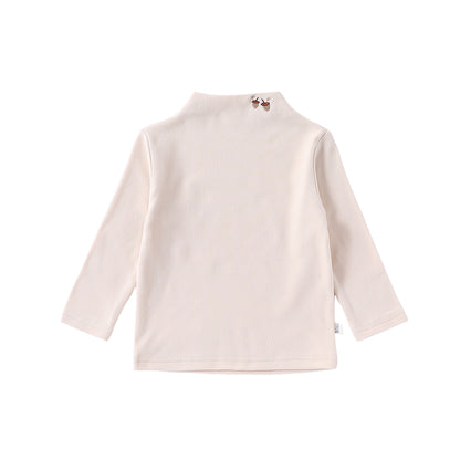Autumn and Winter Arrival Baby Kids Unisex Embroidered Pattern Turtle Neck Long Sleeves Top, MyKids-USA®, Shirts, MyKids-USA - Size/Age - 73 (6-9M) - Color - Beige -  -  - TR2509192332-A