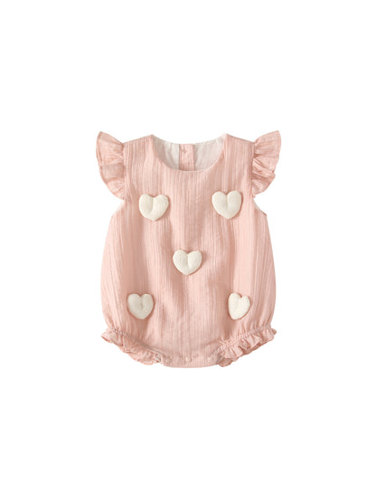 Summer Arrival Baby Girls Fly Sleeves Hearts Pattern Bodysuit, MyKids-USA®, Baby & Children's One-Pieces, MyKids-USA -  -  -  -  -  -  - .