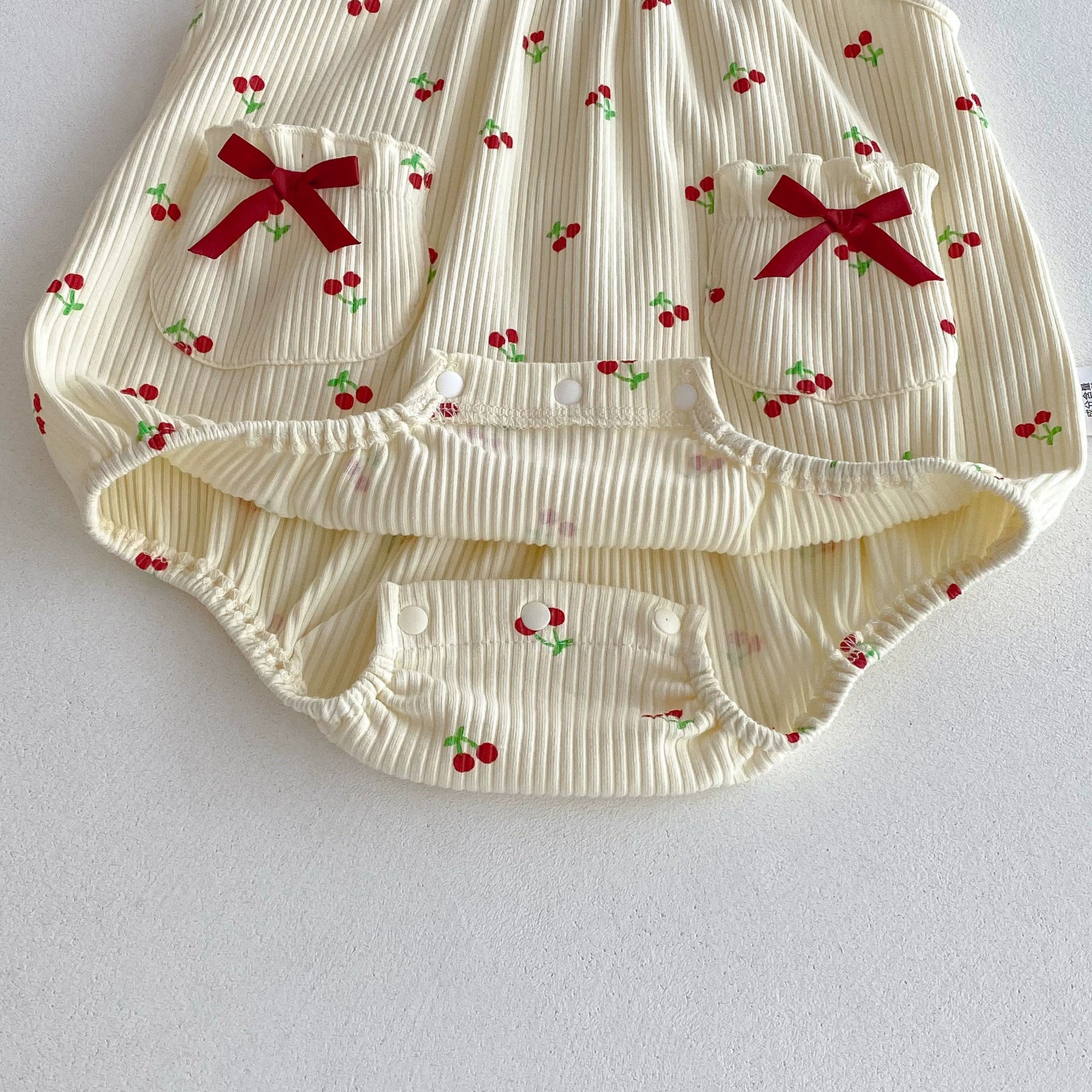 Summer Arrival Baby Girls Sleeveless Embroidery Tulle Decorated Onesies with Cherry Pattern, MyKids-USA®, Baby One-Pieces, MyKids-USA -  -  -  -  -  -  - 