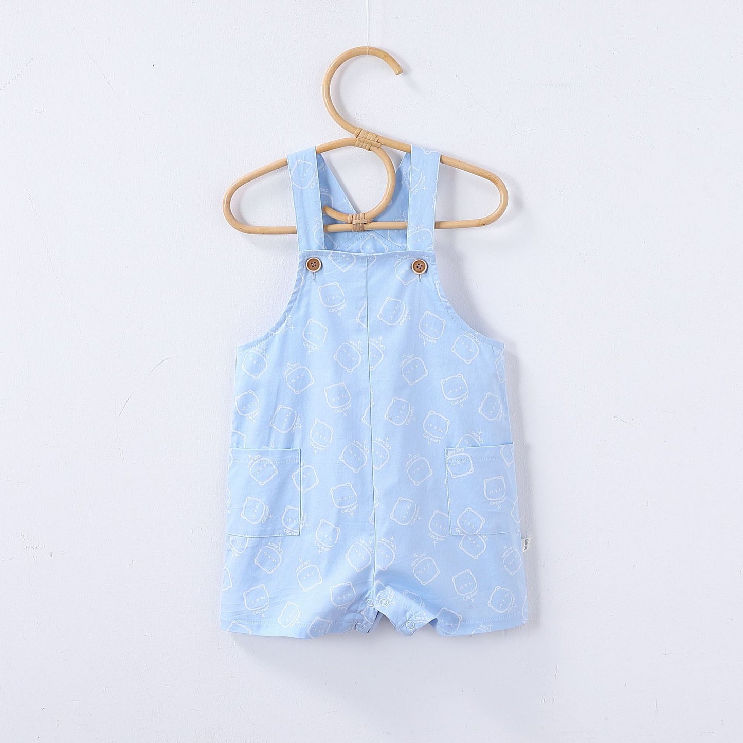 Summer Baby Kids Unisex Fruits Embroidered Pattern Short Sleeves T-shirt and Teddy Pattern Rompers Overalls Clothing Set, MyKids-USA®, Baby & Toddler Outfits, MyKids-USA - Size/Age - 73 (6-9M) - Color - Blue -  -  - TR2504252155-B