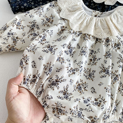 MyKids-USA® Autumn Arrival Baby Girls Long Sleeves Cute Color Patchwork Floral Bodysuit