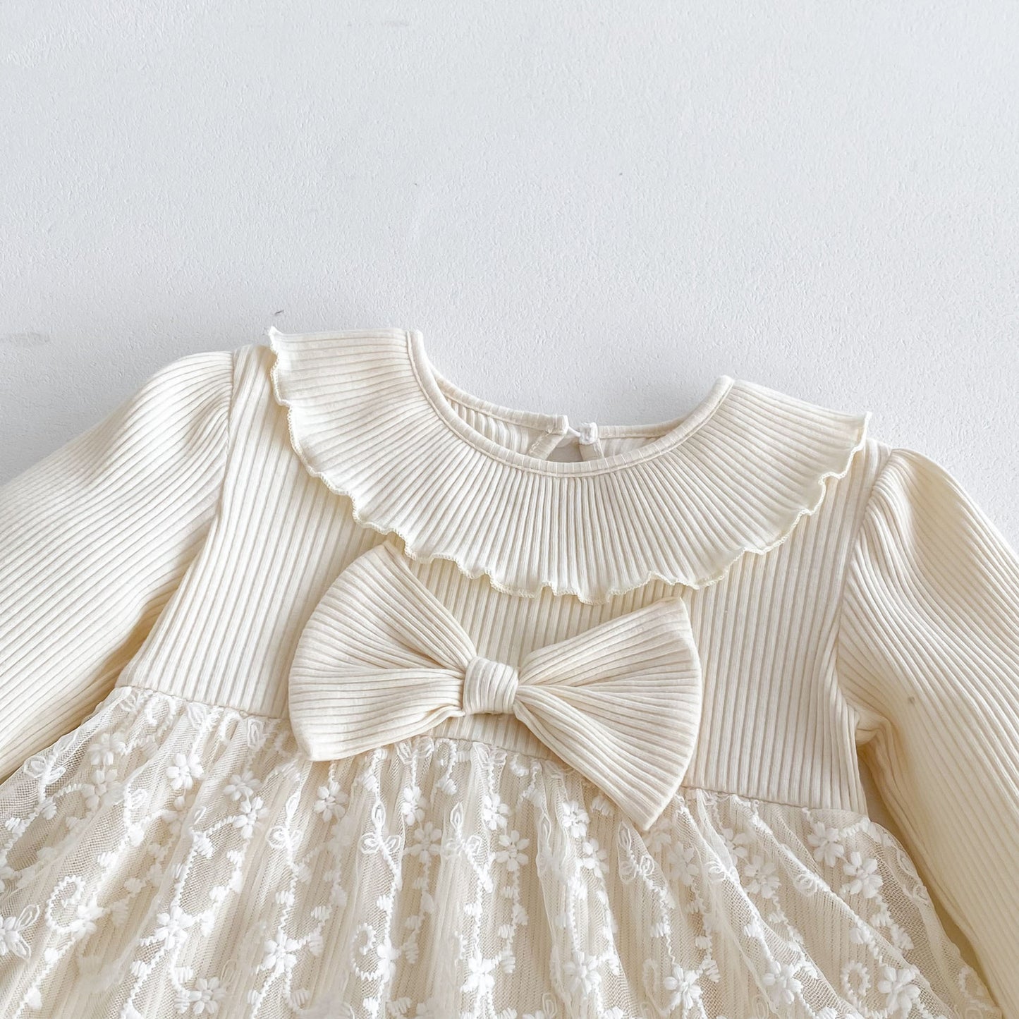 Spring Arrival Baby Girls Cute Floral Embroidered Tulle Long Sleeves Onesies, MyKids-USA®, Baby One-Pieces, MyKids-USA -  -  -  -  -  -  - 