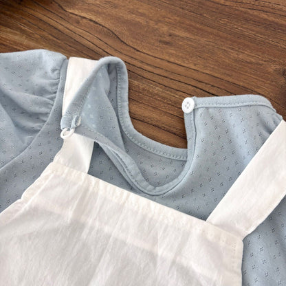 Summer Hot Selling Baby Kids Unisex Sleeveless White Strap Onesies Overalls and Blue T-Shirt Clothing Set, MyKids-USA®, Baby & Toddler Outfits, MyKids-USA -  -  -  -  -  -  - 