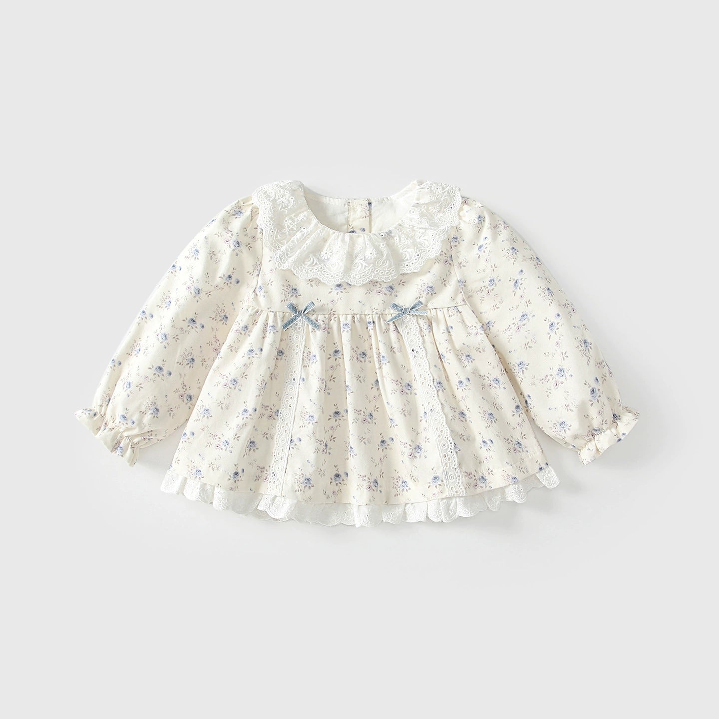 Arrival Autumn Baby Kids Girls Floral Print Long Sleeves Beige Dress, MyKids-USA®, Baby & Toddler Dresses, MyKids-USA - Size/Age - 80 (9-12M) - Color - Beige -  -  - TR2509012057-A