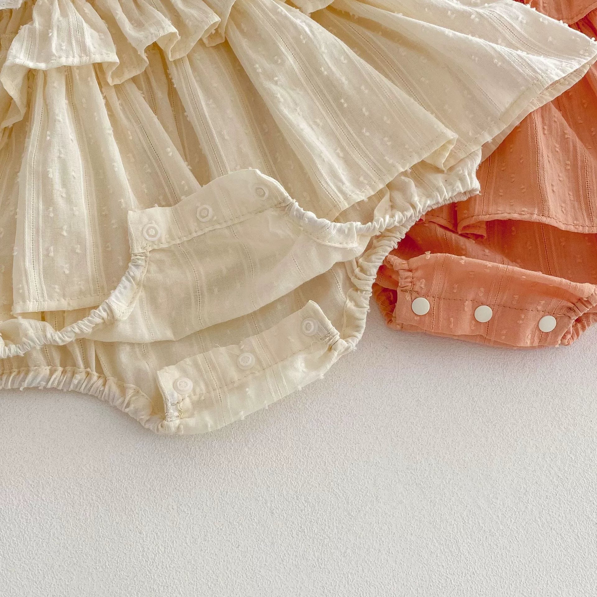 Summer Arrival Baby Girls Ruffle Design Sleeveless Strap Onesies, MyKids-USA®, Baby One-Pieces, MyKids-USA -  -  -  -  -  -  - 