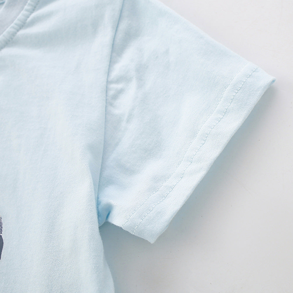 Summer Hot Selling Baby Kids Boys Short Sleeves Cartoon Animals Pattern T-shirt and Plain Shorts Clothing Set, MyKids-USA®, Baby & Children's Outfits, MyKids-USA -  -  -  -  -  -  - .