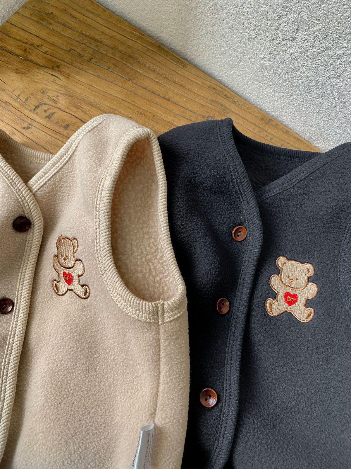 MyKids-USA® Autumn Baby Kids Teddy Bear Embroidered Sleeveless Vest and Hearts Pants Clothing Set