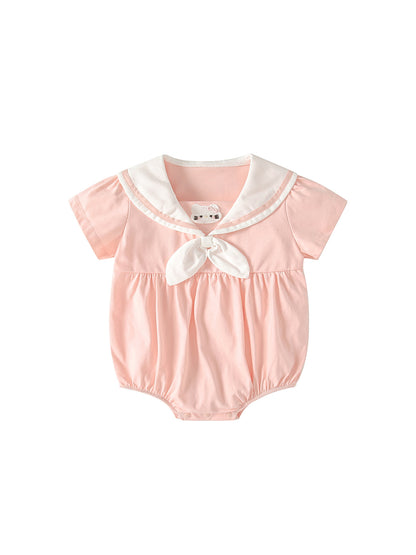Summer Arrival Short Sleeves Preppy Navy Collar Bodysuit for Stylish Girls, MyKids-USA®, Bodysuits, MyKids-USA -  -  -  -  -  -  - .