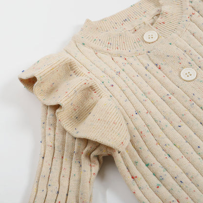 New Arrival Baby Cotton Knitting Solid Color Colorful Dots Cozy Romper