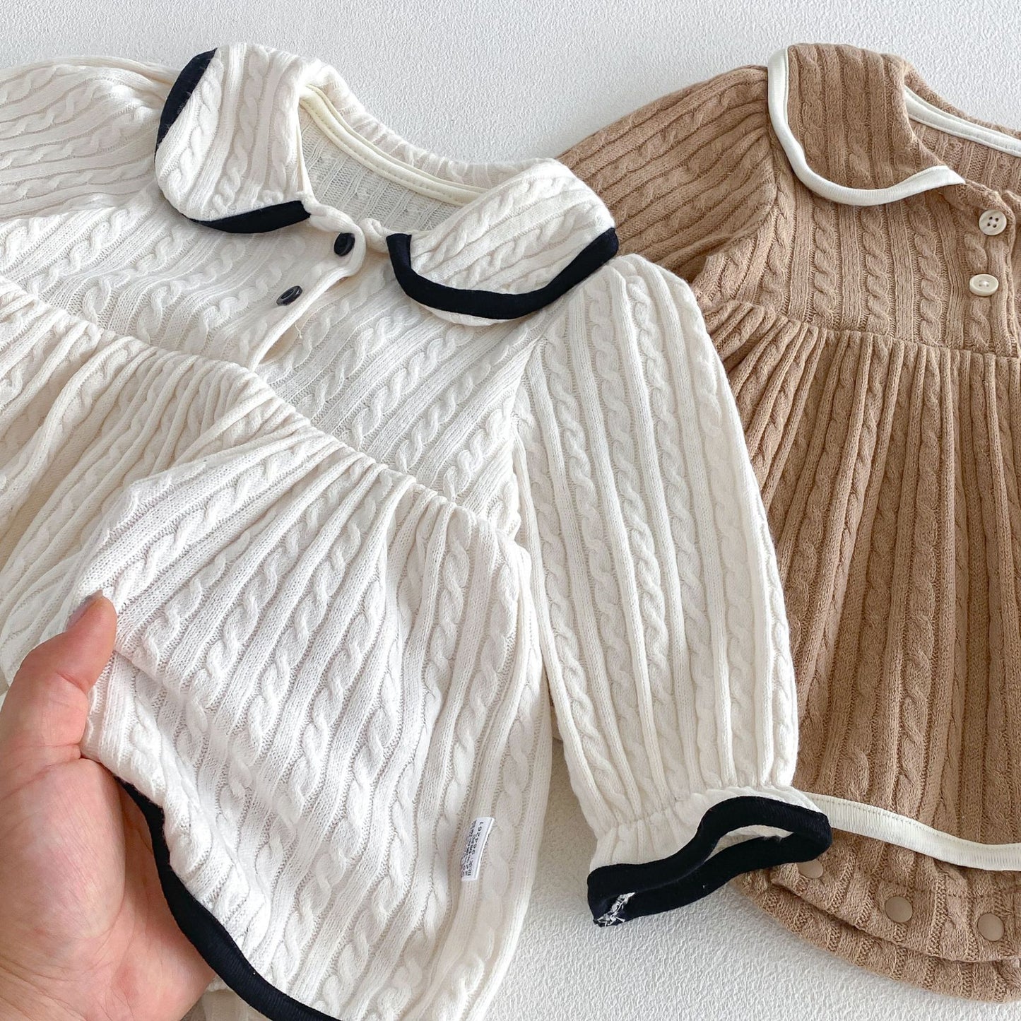 MyKids-USA® Autumn Arrival Baby Girls Long Sleeves Casual Knitted Bodysuit