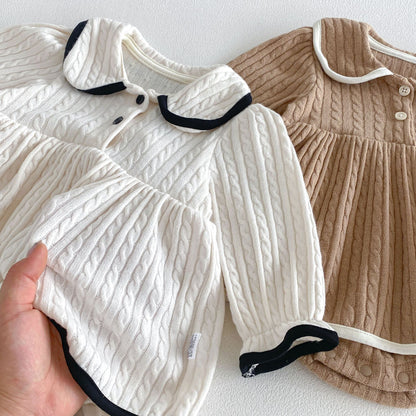 MyKids-USA® Autumn Arrival Baby Girls Long Sleeves Casual Knitted Bodysuit