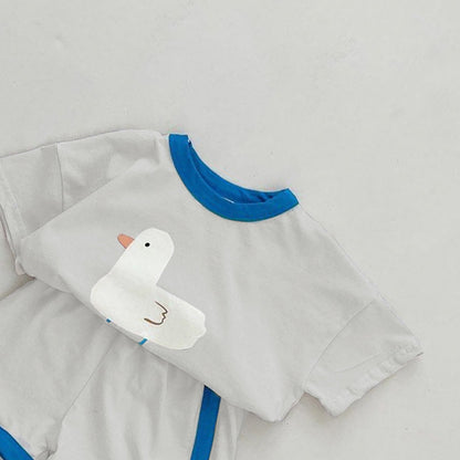 Arrival Summer Baby Kids Short Sleeves Cartoon Pattern T-shirt and Shorts Clothing Set
