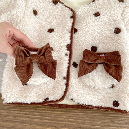 Winter and Autumn Baby Kids Girls Long Sleeves Dots Pattern Fluffy Top and Flared Pants Clothing Set, MyKids-USA®, Baby & Toddler Outfits, MyKids-USA -  -  -  -  -  -  - 