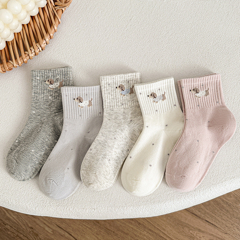 Autumn and Winter Arrival Baby Unisex Breathable Casual Simple Pattern Socks 1 Lot=5-Pair Set, MyKids-USA®, Baby & Toddler Socks & Tights, MyKids-USA - Size/Age - M (3-5Y) - Color - Grey -  -  - TR2511172138-D