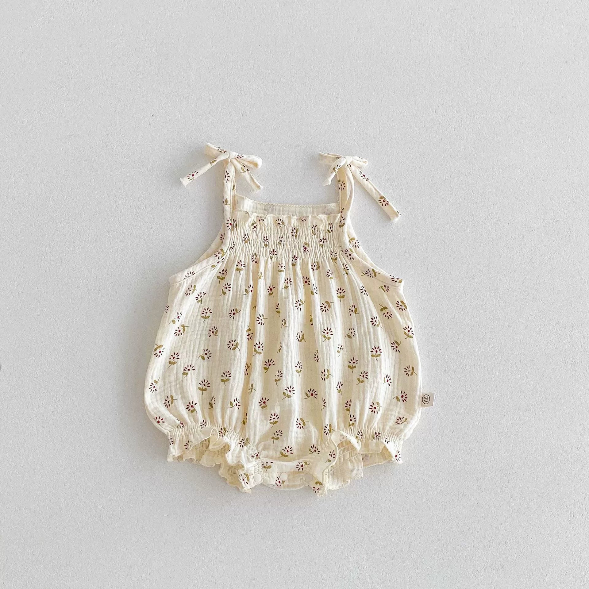 Summer Arrival Baby Girls Flowers or Striped Pattern Sleeveless Onesies, MyKids-USA®, Baby One-Pieces, MyKids-USA - Size/Age - 66 (3-6M) - Color - Beige -  -  - TR2506161818-A