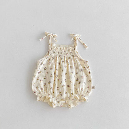 Summer Arrival Baby Girls Flowers or Striped Pattern Sleeveless Onesies, MyKids-USA®, Baby One-Pieces, MyKids-USA - Size/Age - 66 (3-6M) - Color - Beige -  -  - TR2506161818-A