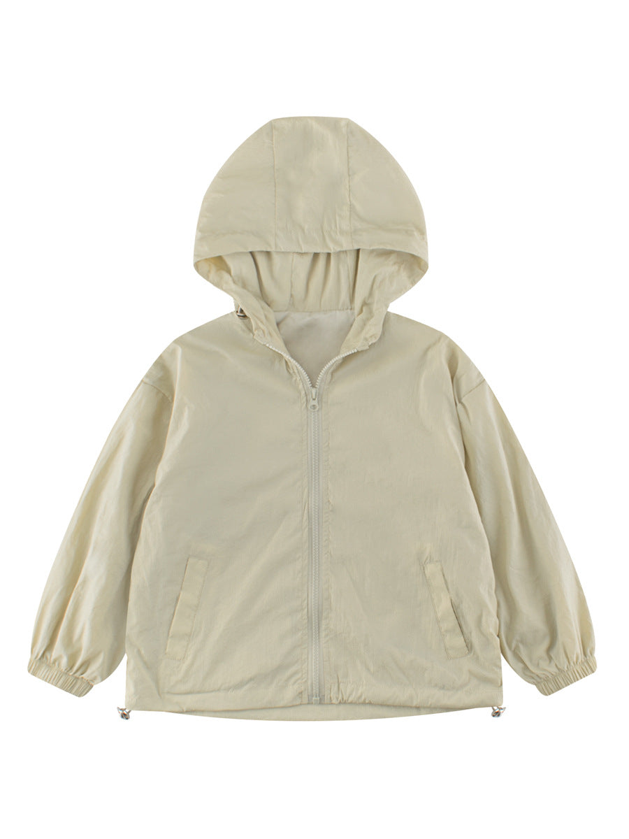 Arrival Kids Unisex Solid Color Hooded Zip-up Coat, MyKids-USA®, Baby & Toddler Outerwear, MyKids-USA - Size/Age - 120 (5-7Y) - Color - Khaki -  -  - TR2411032234-C