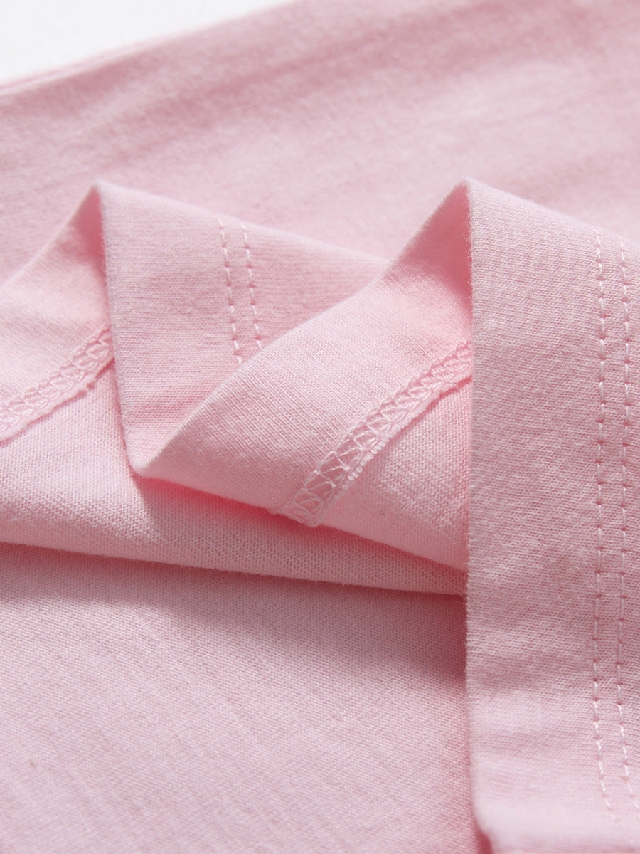 Cute Knit Round Neck Animals On Lotus Leaves Printing Girls’ T-Shirt In European And American Style For Summer, MyKids-USA®, Baby & Toddler Tops, MyKids-USA -  -  -  -  -  -  - 