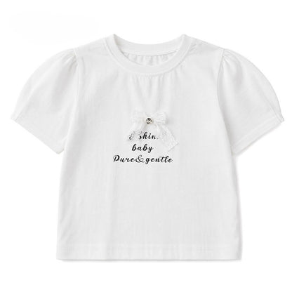 Arrival Summer Baby Kids Girls Short Sleeves Letters Pattern T-shirt and Plaid Skirt