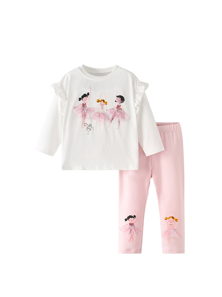 Spring and Autumn Girls Cartoon Pattern Long Sleeves Top and Pants Clothing Set, MyKids-USA®, Baby & Toddler Outfits, MyKids-USA -  -  -  -  -  -  - .