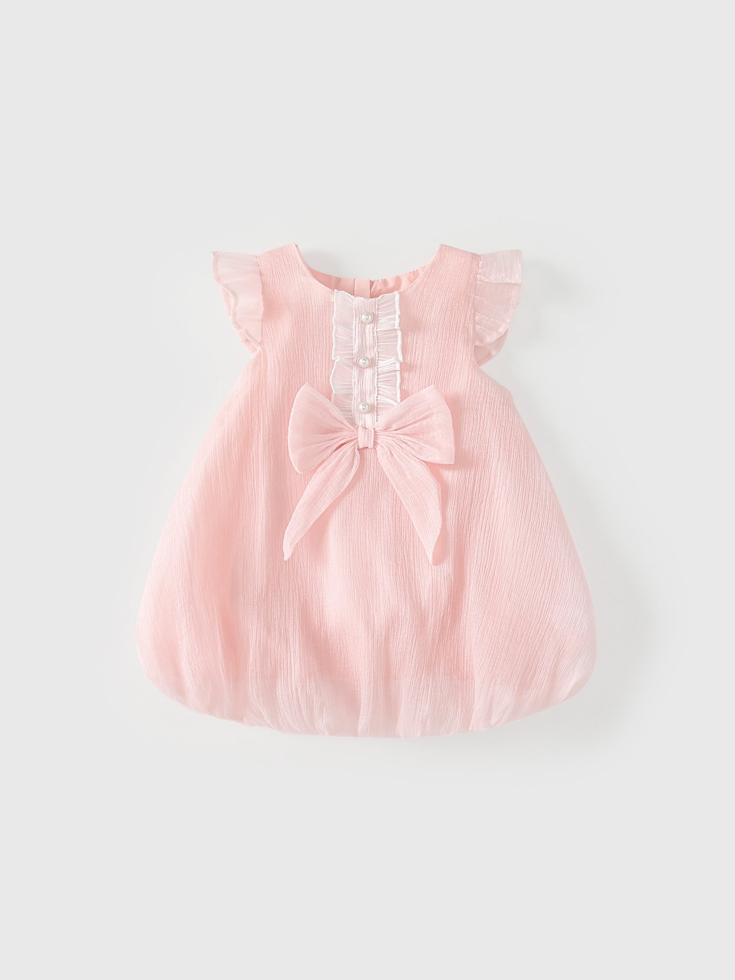 Summer Arrival Fly Sleeves Beaded Dress for Stylish Girls, MyKids-USA®, Baby & Children's Dresses, MyKids-USA - Size/Age - 80 (9-12M) - Color - Pink -  -  - TR2605112355-A.