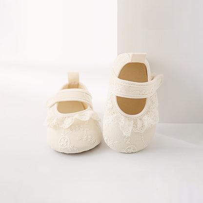 Spring and Autumn Baby Girl Cute Flowers Embroidered Toddler Soft-Sole Walking Shoes, MyKids-USA®, First Steps & Crawlers, MyKids-USA - Size/Age - insole length 11.00 cm - Color - Beige -  -  - TR2603052358-A.