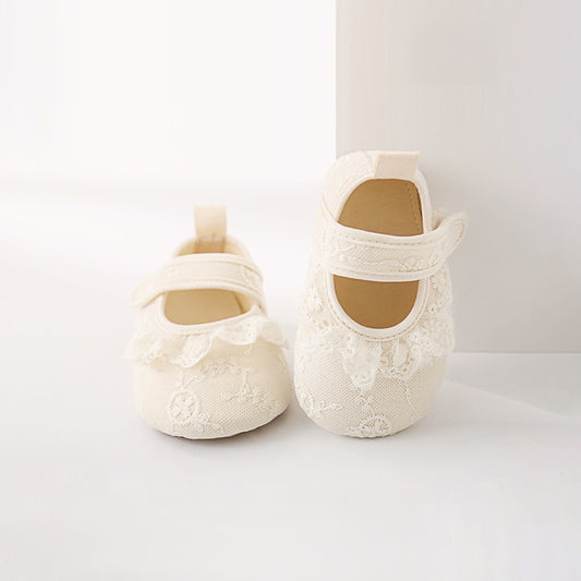Spring and Autumn Baby Girl Cute Flowers Embroidered Toddler Soft-Sole Walking Shoes, MyKids-USA®, First Steps & Crawlers, MyKids-USA - Size/Age - insole length 11.00 cm - Color - Beige -  -  - TR2603052358-A.