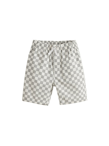 Summer Arrival Baby Kids Casual Style Plaid Shorts