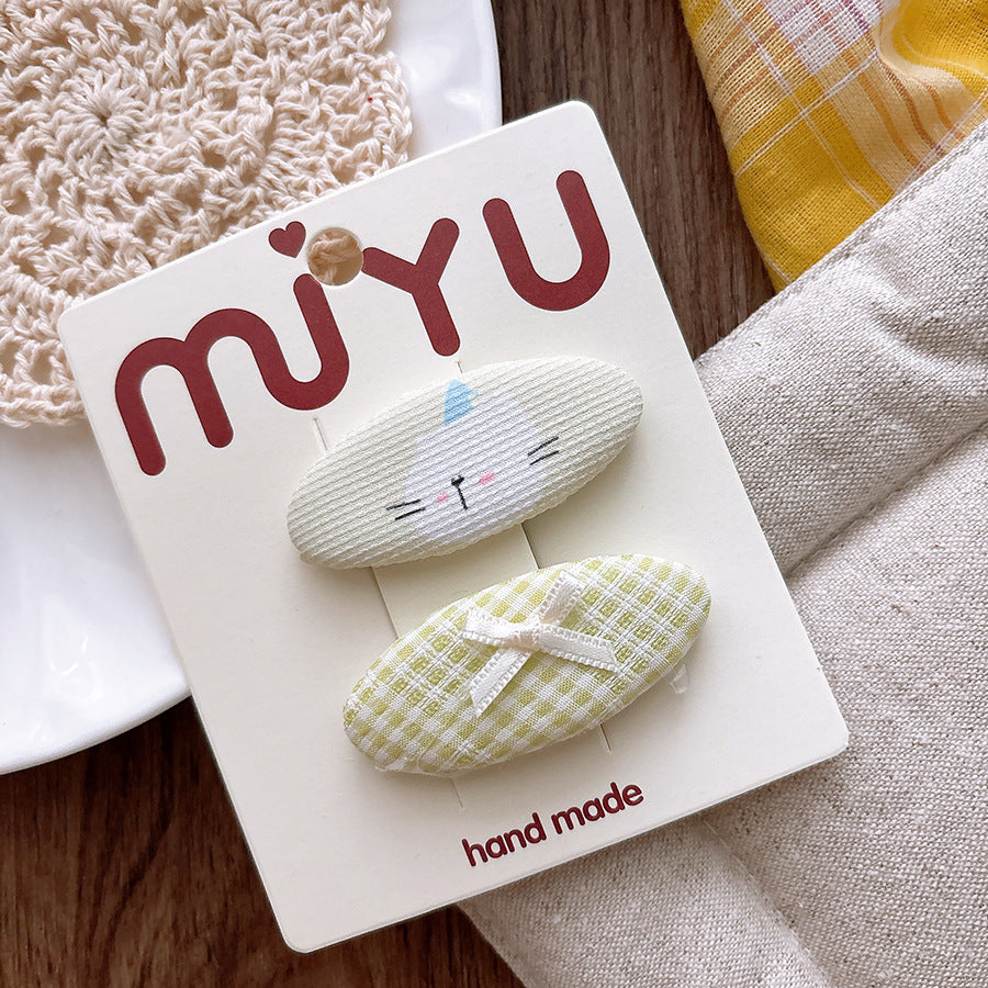 Collection of 2 Versatile Animals and Plaid Pattern Hair Clips, MyKids-USA®, Hair Pins, Claws & Clips, MyKids-USA - Size/Age - Average Size (0-12Y） - Color - Green -  -  - TR2601081529-B.