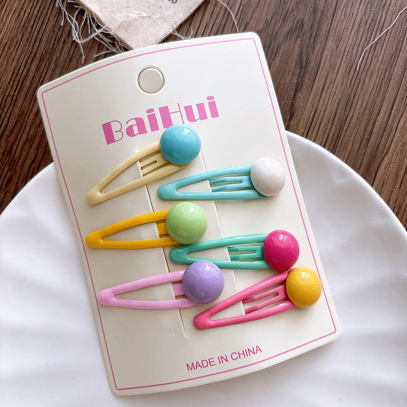 Collection of 6 Versatile Geometric Shape Flowers Pattern Hair Clips, MyKids-USA®, Hair Pins, Claws & Clips, MyKids-USA - Size/Age - Average Size (0-12Y） - Color - Pink -  -  - TR2602081307-B.