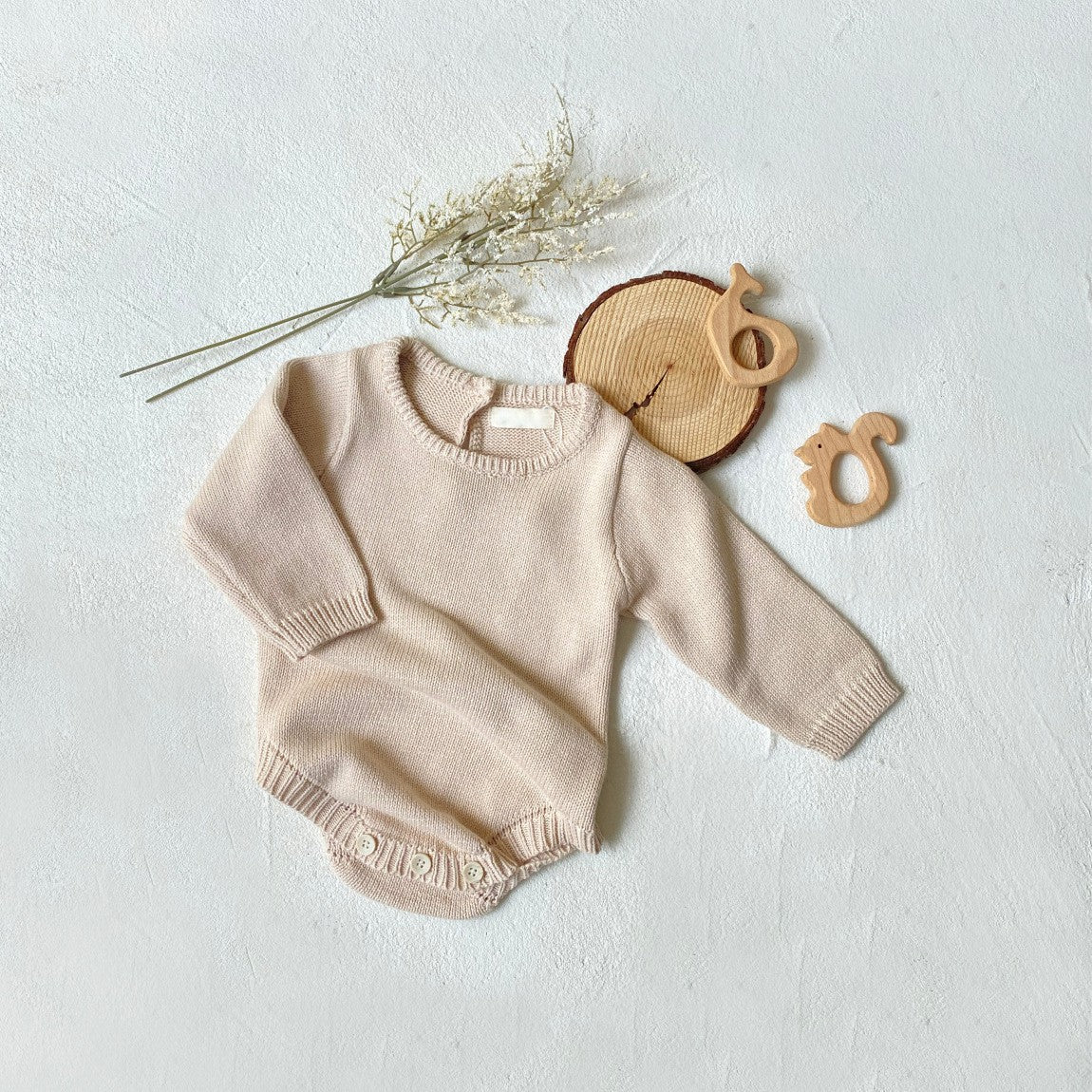 Arrival Autumn and Winter Baby Unisex Simple Solid Color Pattern Long Sleeves Knitted Bodysuit