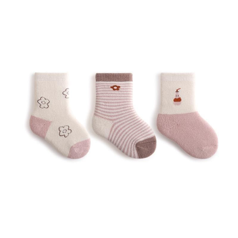 Autumn and Winter Arrival Baby Unisex Breathable Animals Pattern Cute Socks 1 Lot=3-Pair Set, MyKids-USA®, Baby & Toddler Socks & Tights, MyKids-USA - Size/Age - XS (0-6M) - Color - Apricot -  -  - TR2601021025-A.